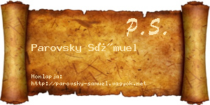Parovsky Sámuel névjegykártya